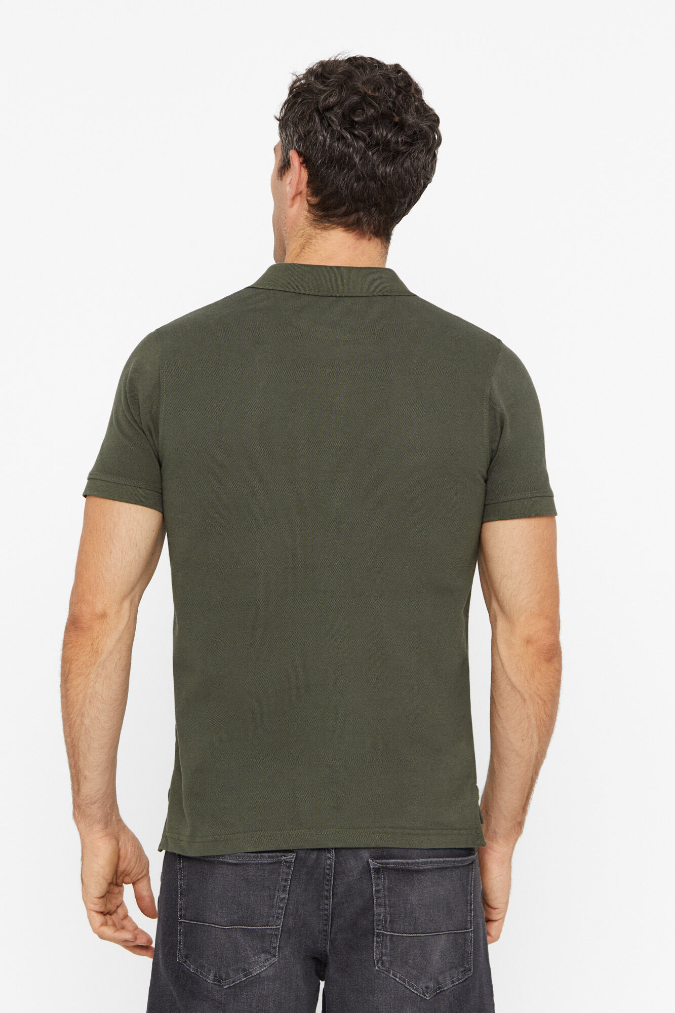 Camisa polo com logotipo - Cáqui