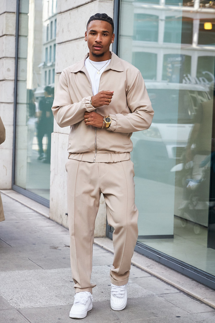 Ensemble 2 pièces veste + pantalon beige foncé