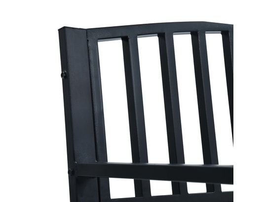 VIDAXL - Banc de jardin noir 120 cm acier