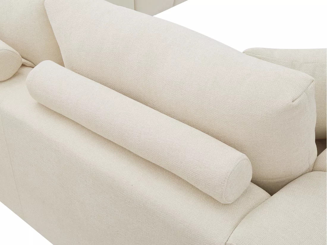 Canapé d'angle droit en tissu beige BERENIA