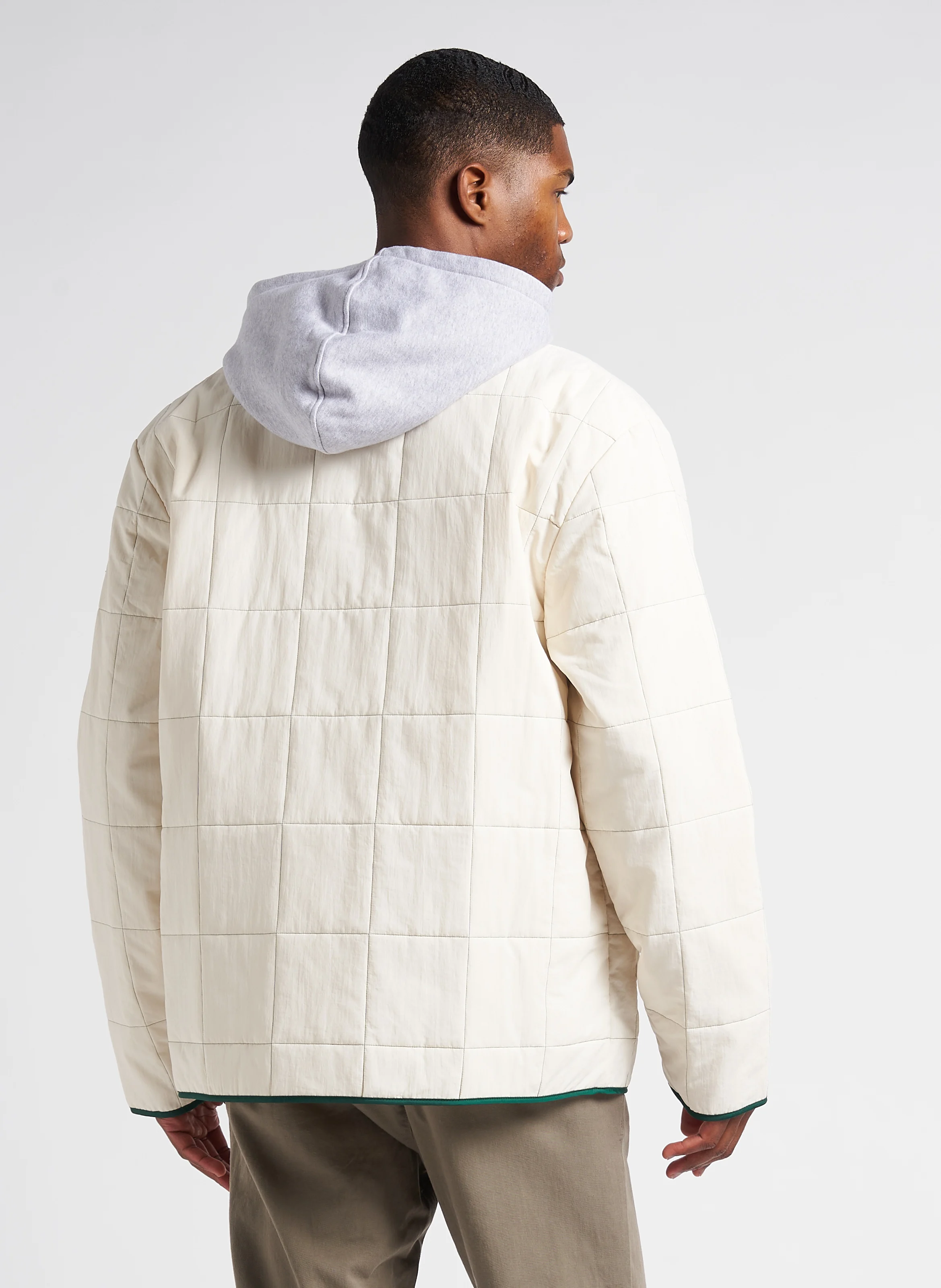 Veste sans col matelassée | Beige