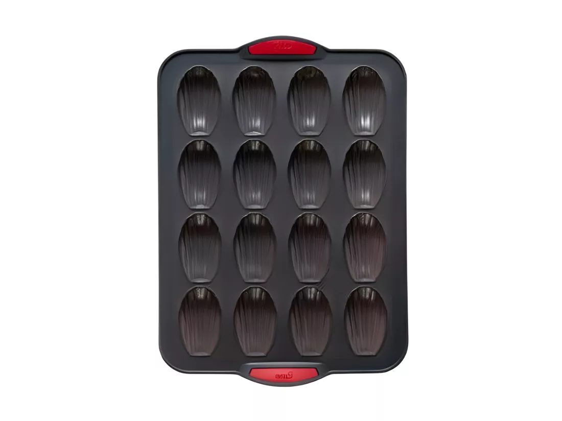 Moule en silicone - 16 madeleines - L 23,5 x l 33 x H 1 cm - Gris