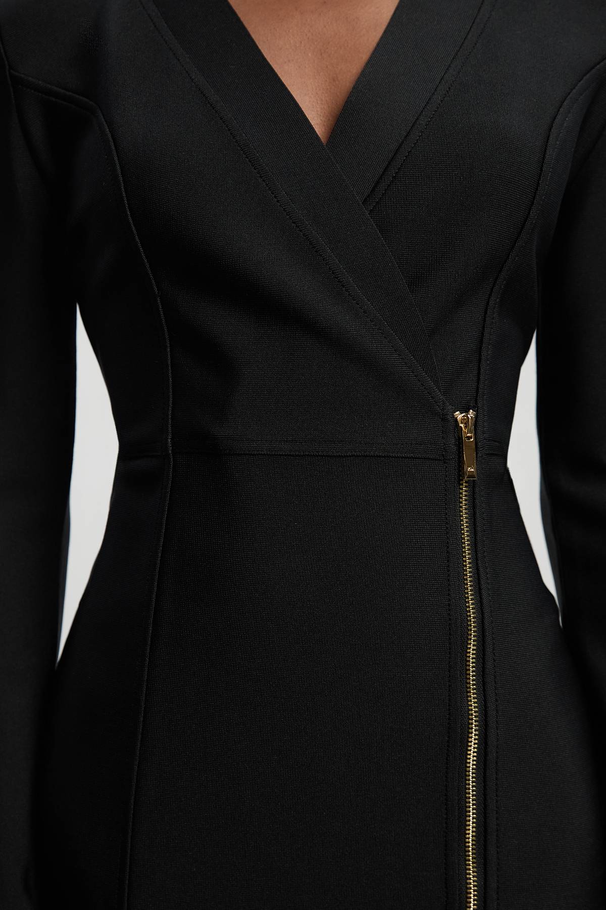 KarenMillen Robe Midi Bandage Ajustée À Détail Zip Asymétrique