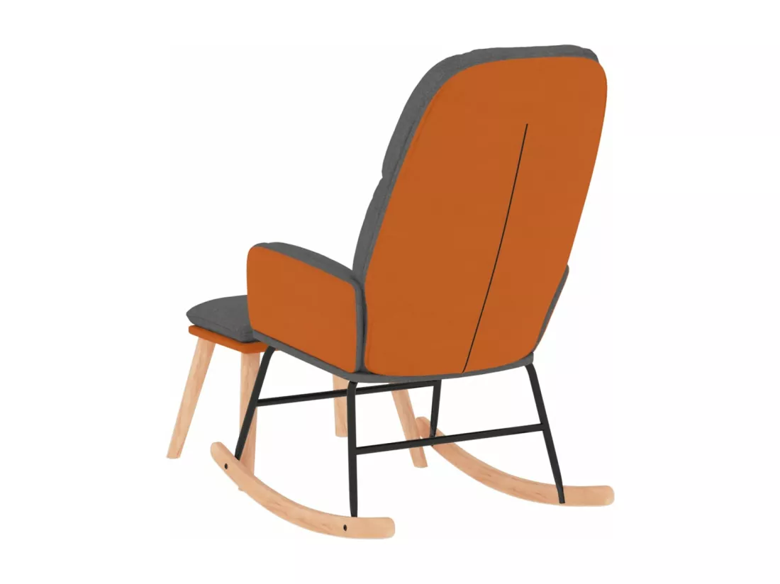 Chaise à bascule avec repose-pied Gris clair Tissu