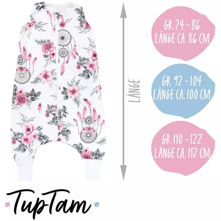 TupTam Baby Sommer Schlafsack mit Beinen ohne Ärmeln rosa