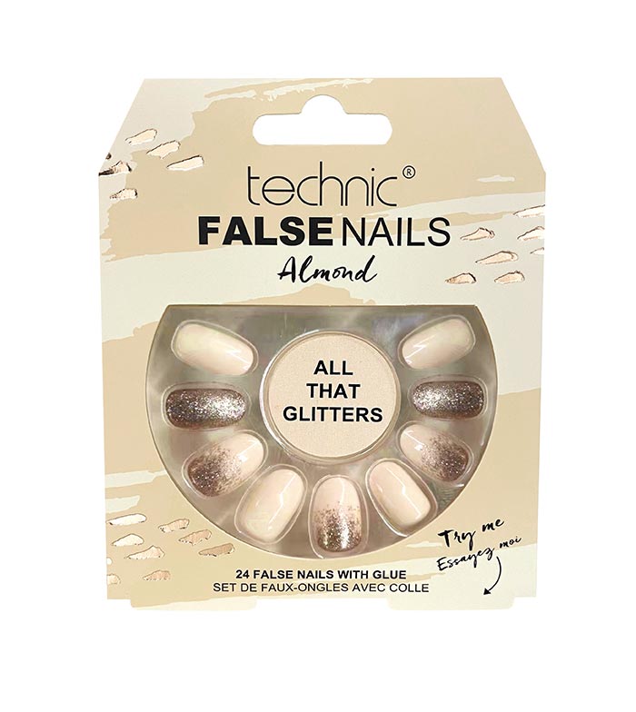 Technic Cosmetics - Unhas Postiças Amêndoa - All That Glitters