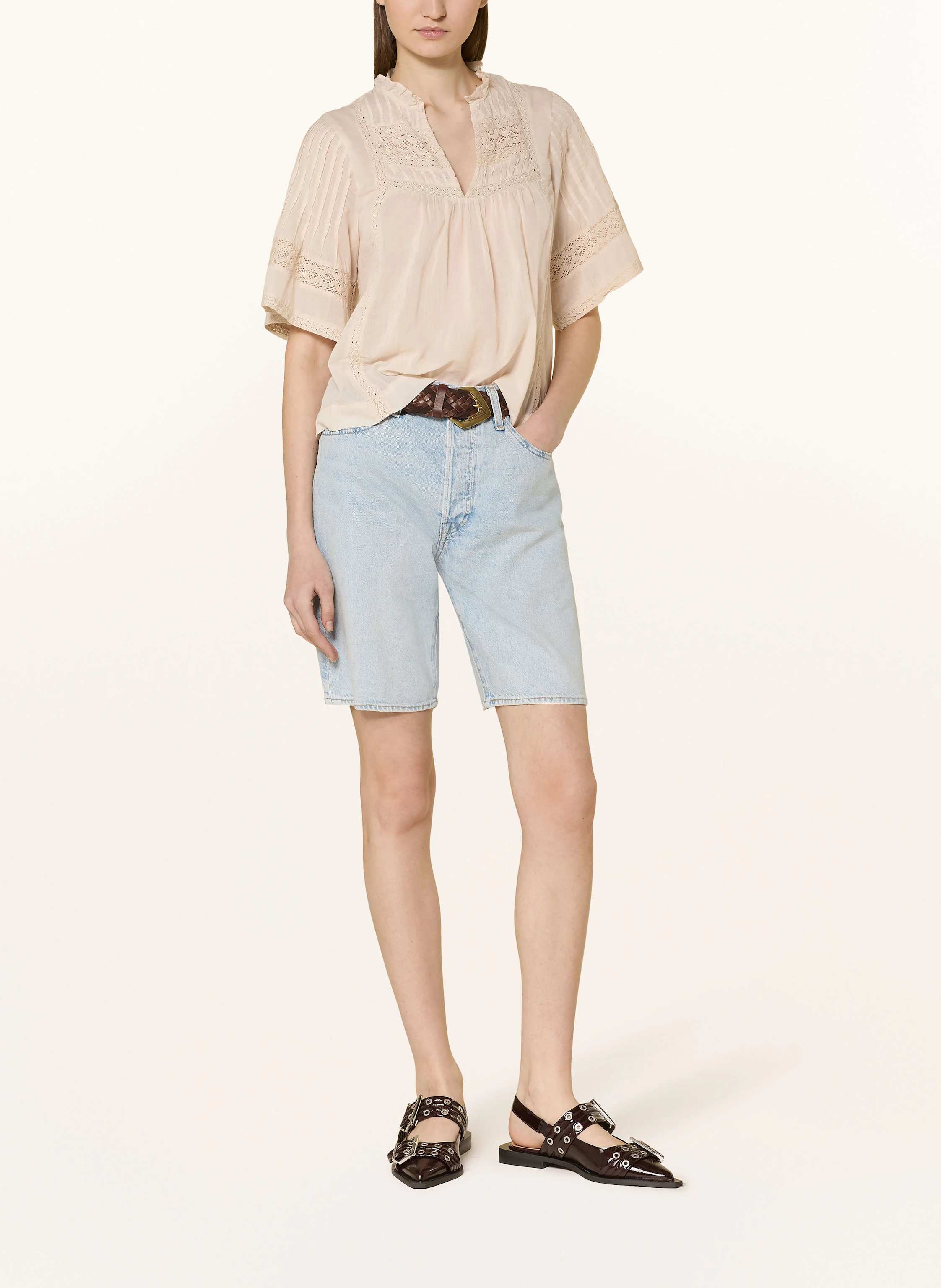 NEO NOIR Blusenshirt SIAMA mit Spitze
