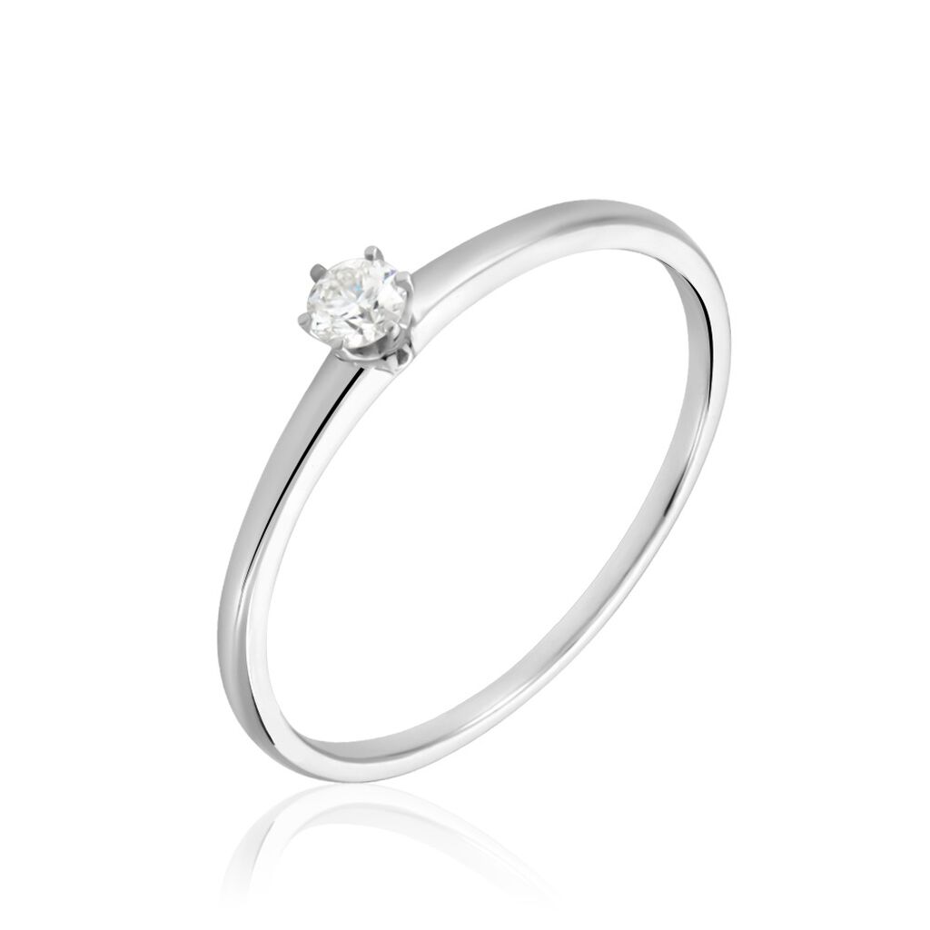 Bague Solitaire Natalia Or Blanc Diamant