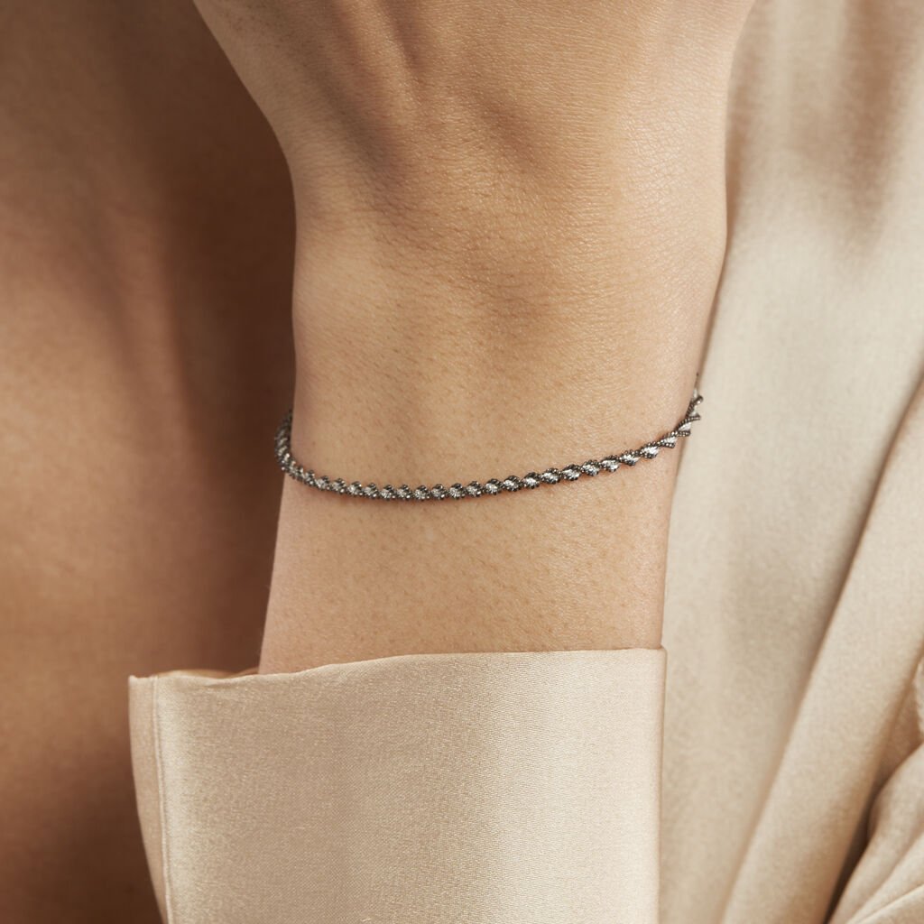 Bracelet Abie Torsade Argent Bicolore