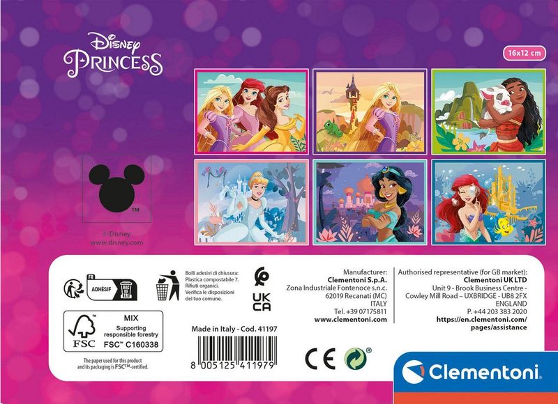 Clementoni - Disney Princess Puzzel - 12-delig - Gerecycled Materiaal