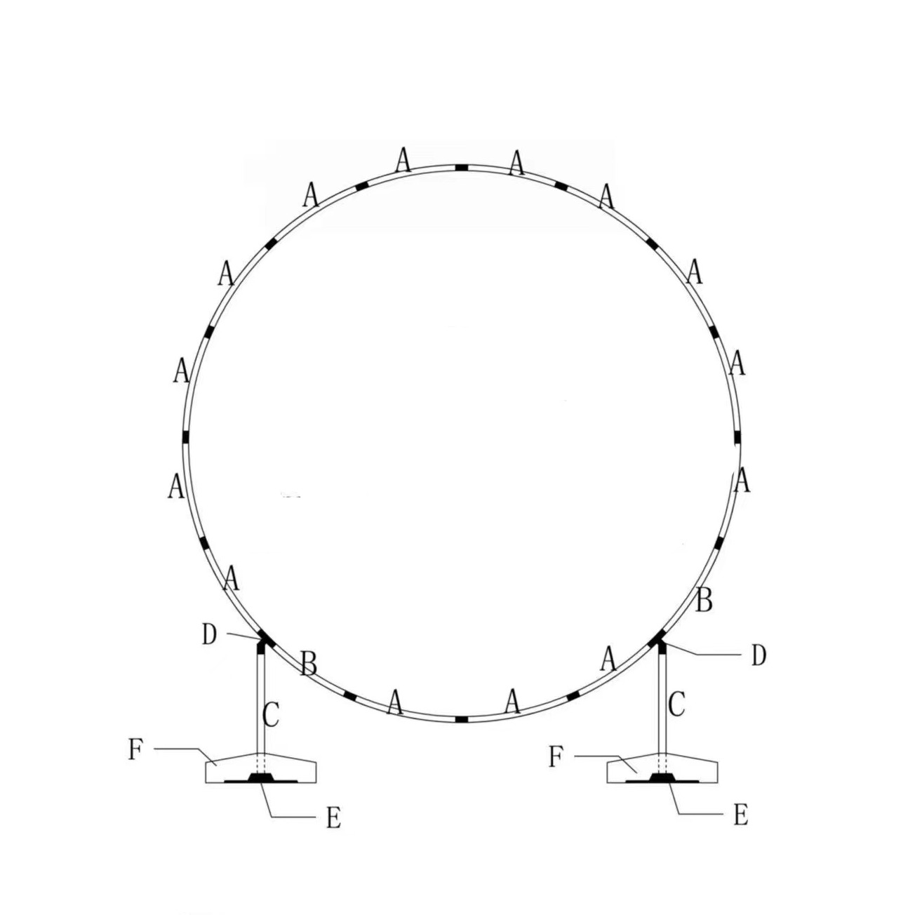 (24-tlg. Set) Ø150cm Luftballon Ständer Halterung - Kreis