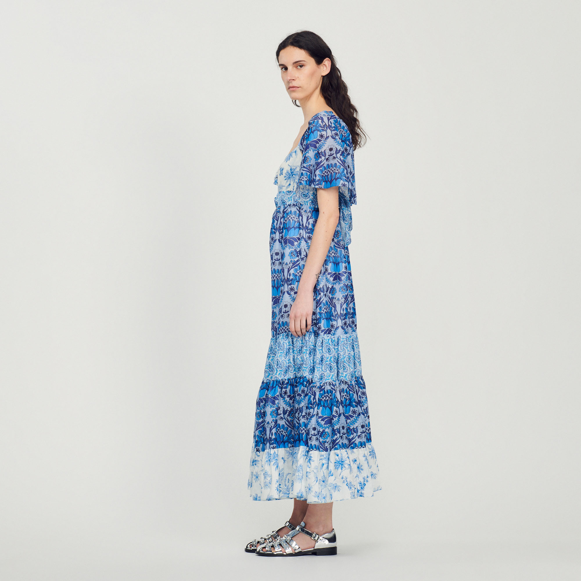 Robe longue imprime foulard