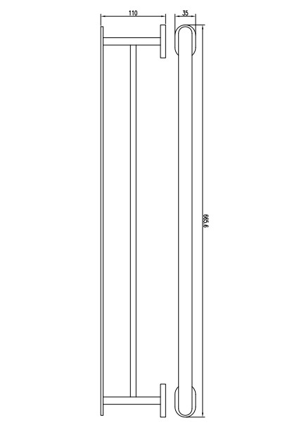 Eastbrook Salerno messing handdoekbeugel dubbel chroom 65cm