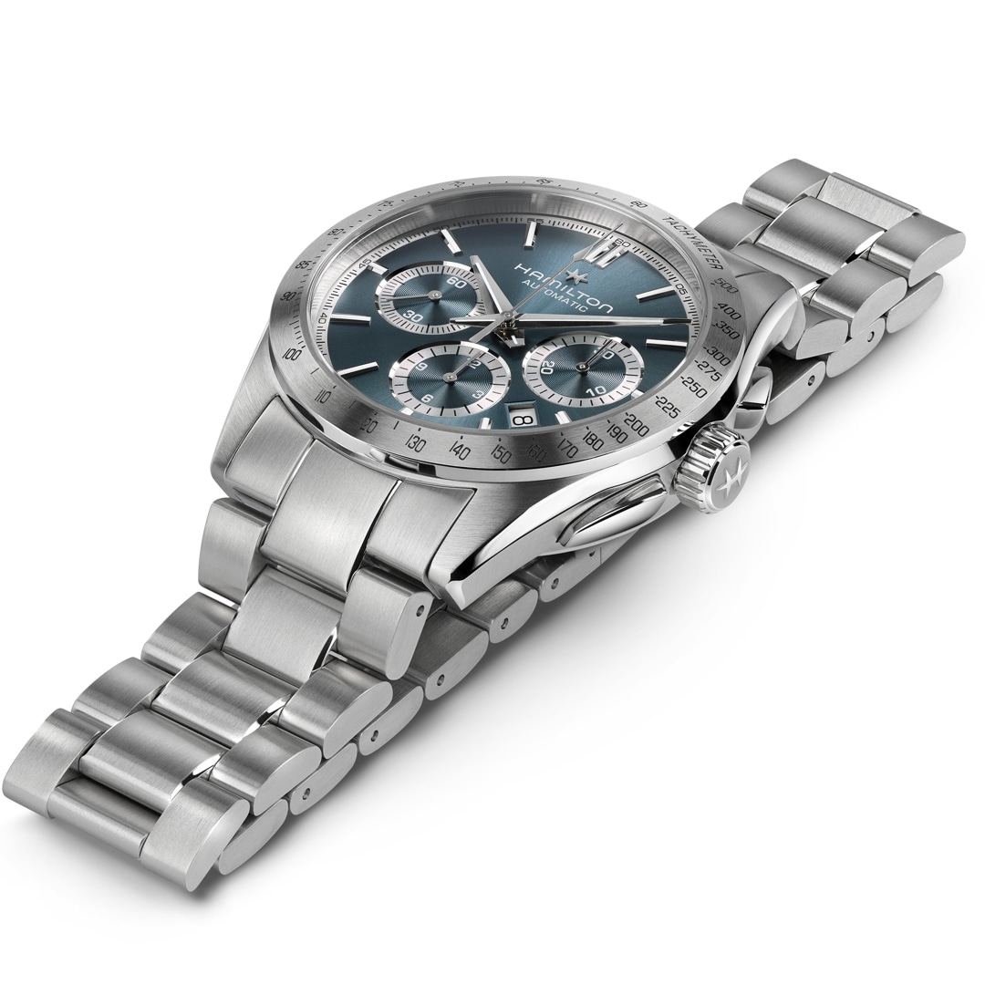 Hamilton Jazzmaster Performer Auto Chrono Hellblau 42mm