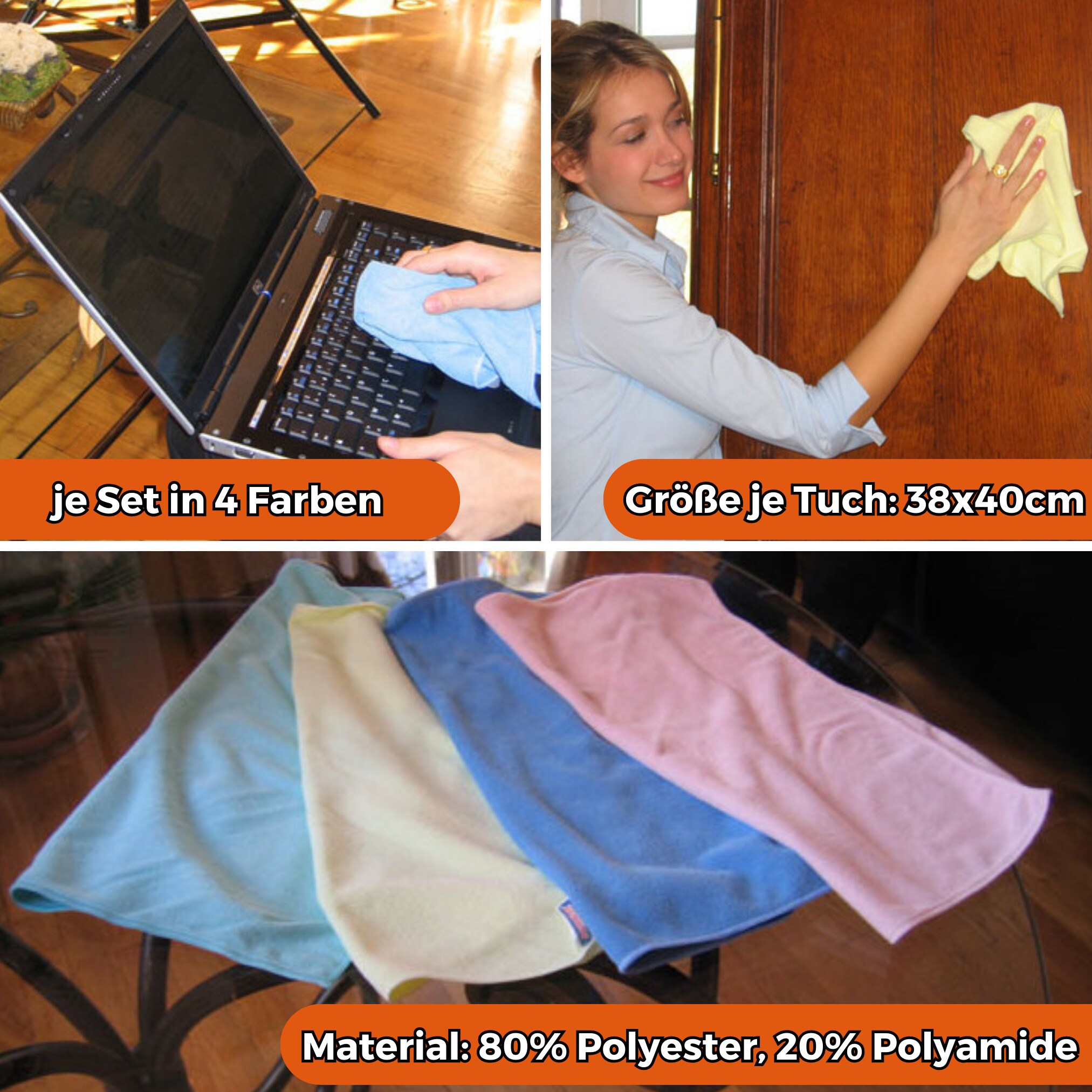 Best Direct® Geschirrtuch, Mikrofasertücher, Autopflege, Poliertuch Microfibre Lappen
