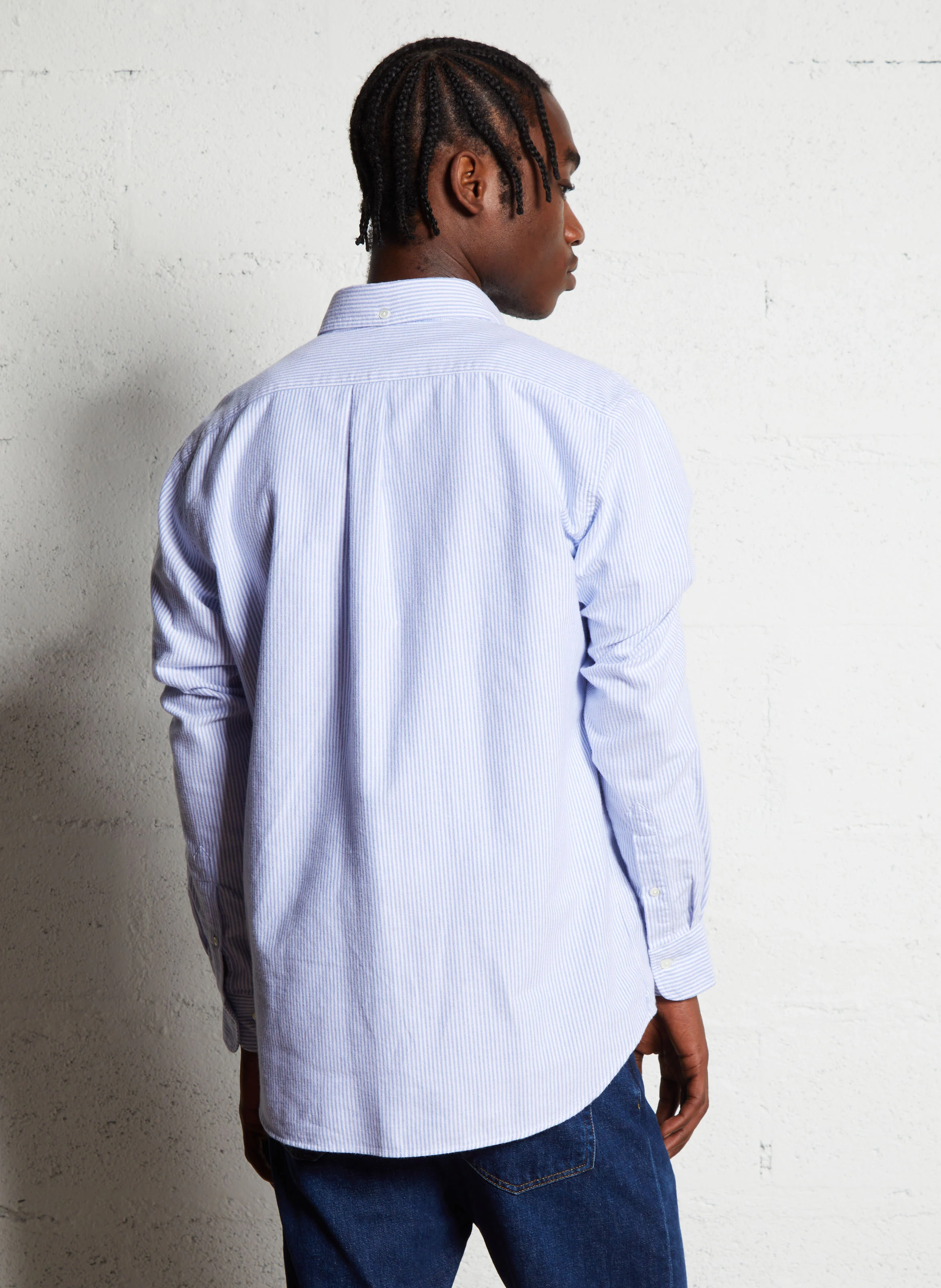 PITT - Chemise col classique en coton | Bleu