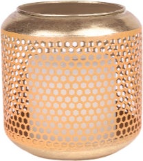 House of Nature windlicht Lapa oranje D 12 H 17 cm