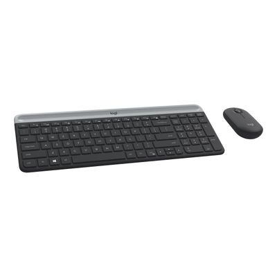 Logitech MK470 - Ensemble clavier et souris sans fil - ultra fin - Azerty - graphite