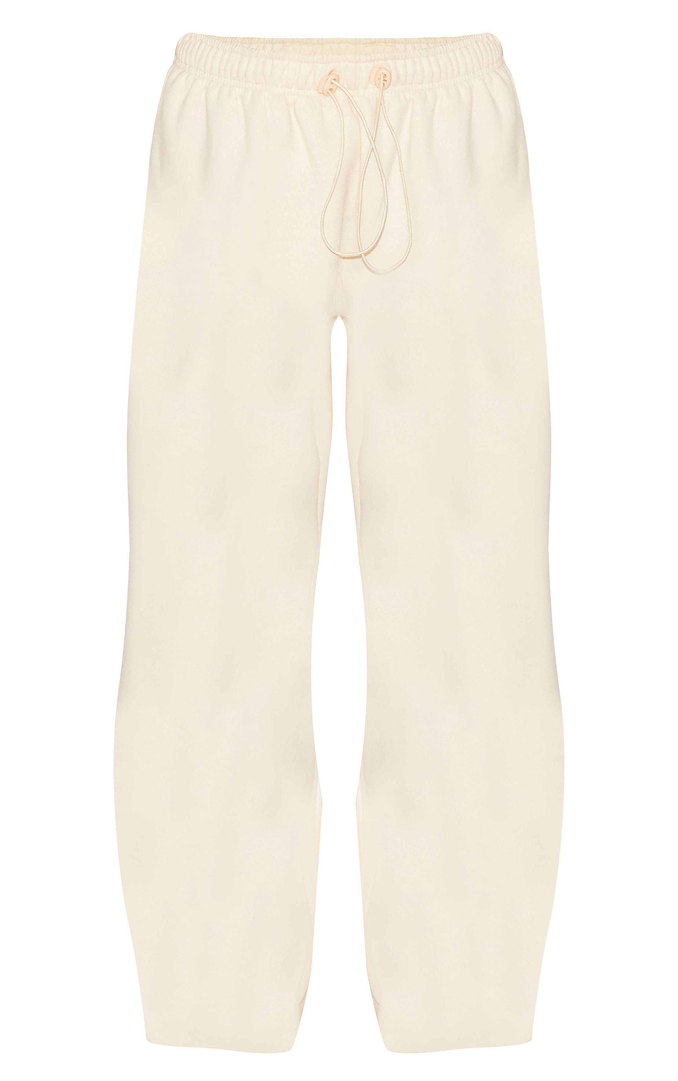 Crème Joggers Oversize À Ourlets À Cordon De Serrage