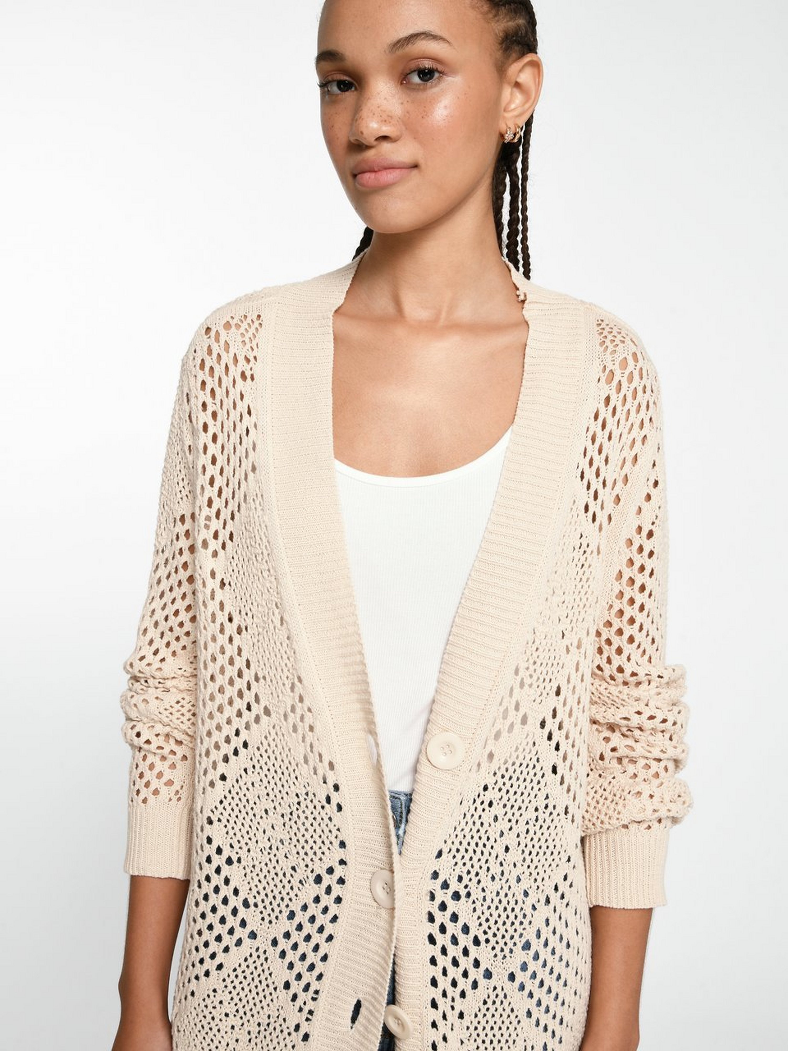 Long-Strickjacke