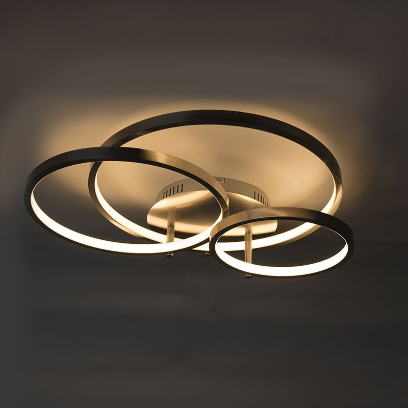Moderne plafondlamp staal incl. LED en dimmer- Rondas
