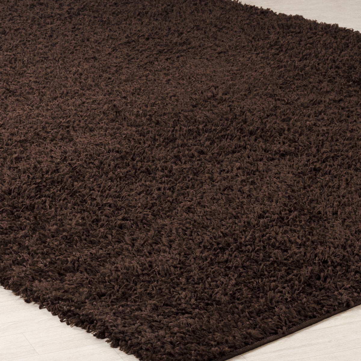 Modern hoogpolig shaggy vloerkleed voor in de hal, donkerbruin, 80x220 cm, LILLY