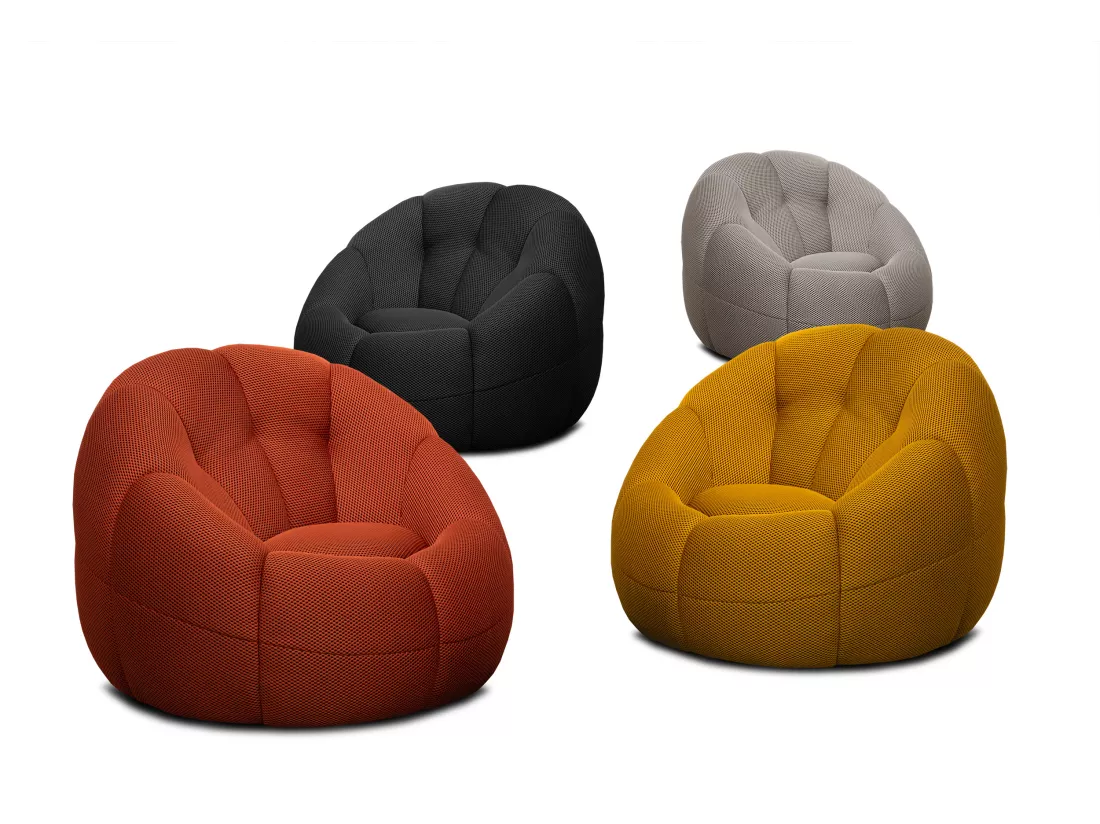 Fauteuil tissu rouge brique - FIGO