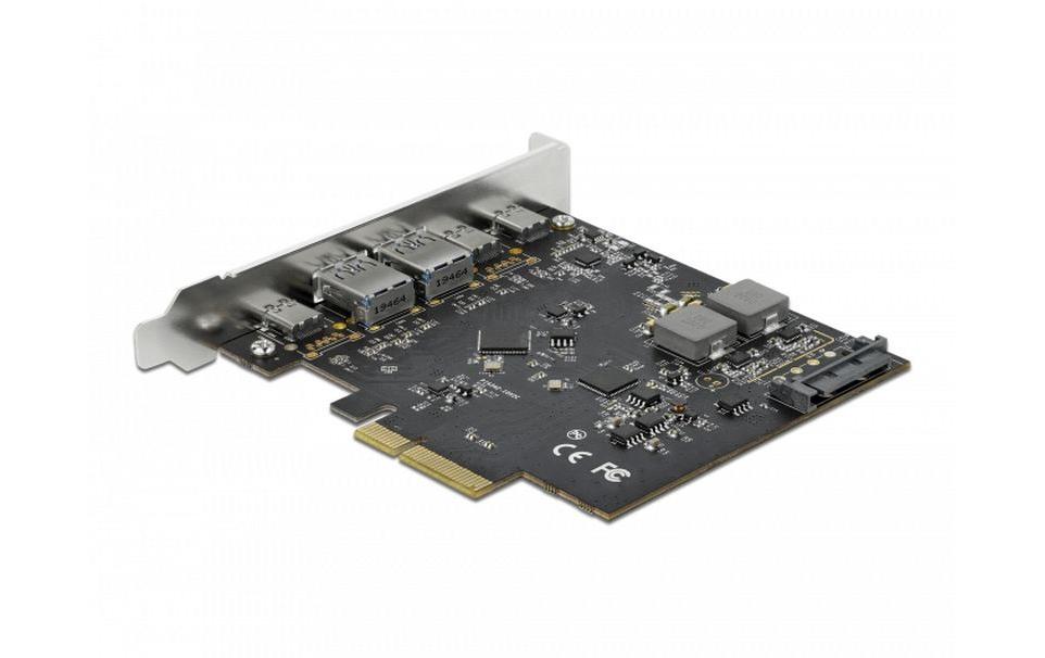 PCI-Express-Karte USB 3.1 Gen2 - 3x USB-C + 2x USB-APCIe-Schnittstellenkarte mit fünf USB-3.1-Anschlüssen (Typ-C und Typ-A)
