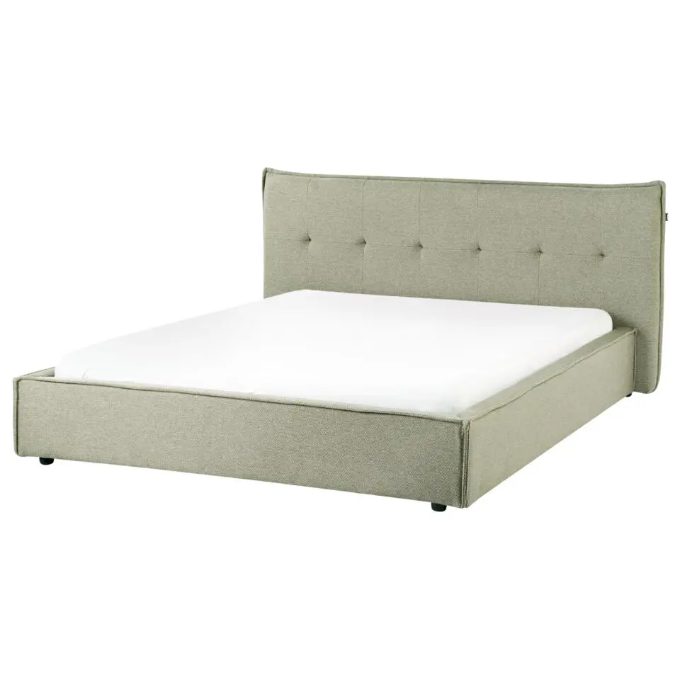 LESTRE - Tweepersoonsbed - Groen - 160 x 200 cm - Linnen