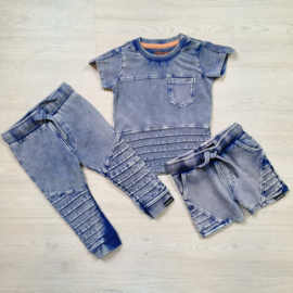 Washed biker short - Clematis Blue
