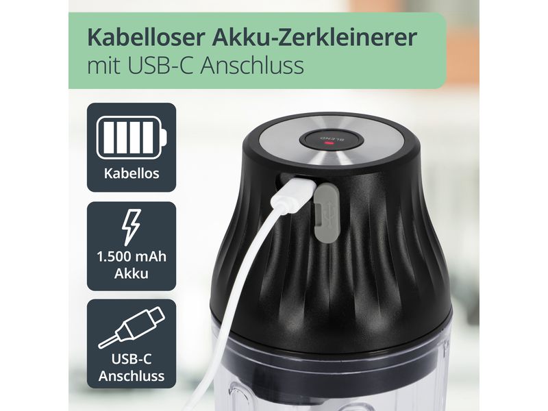 ADE Zerkleinerer Elektrisch KG2426-1 1500 mAh 0.15 l Kabelloser Multizerkleinerer