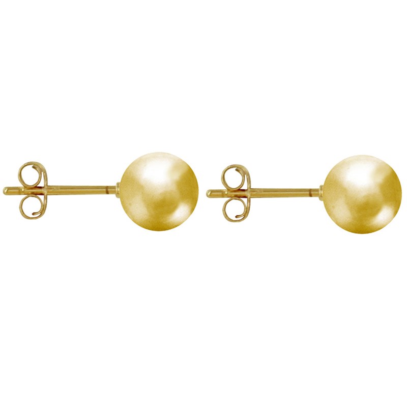 Boucles d'Oreilles Clou Plaqué Or Perles 8mm