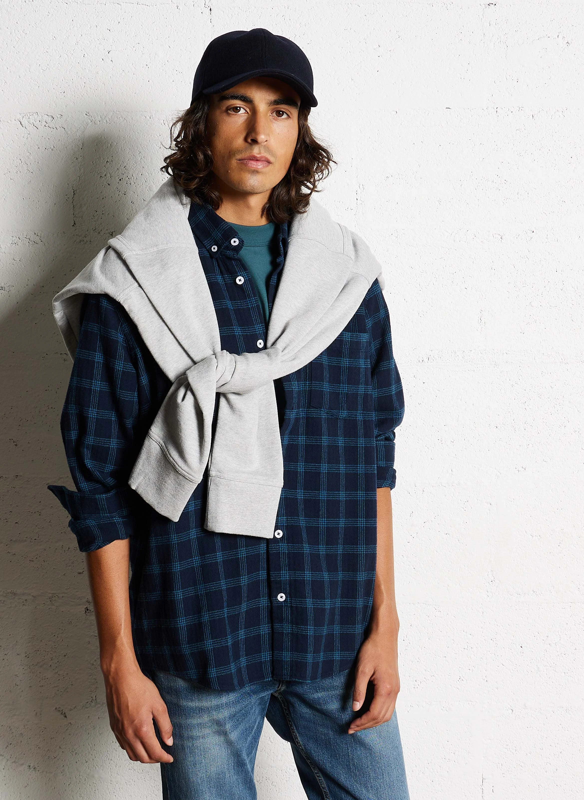 Chemise droite col classique en coton | Multicolore