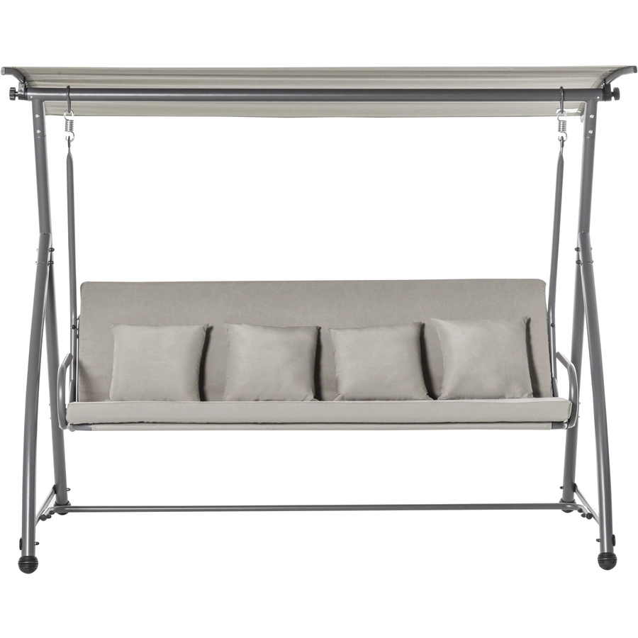 Outsunny Hollywoodschaukel verstellbar zur Liegefläche grau
