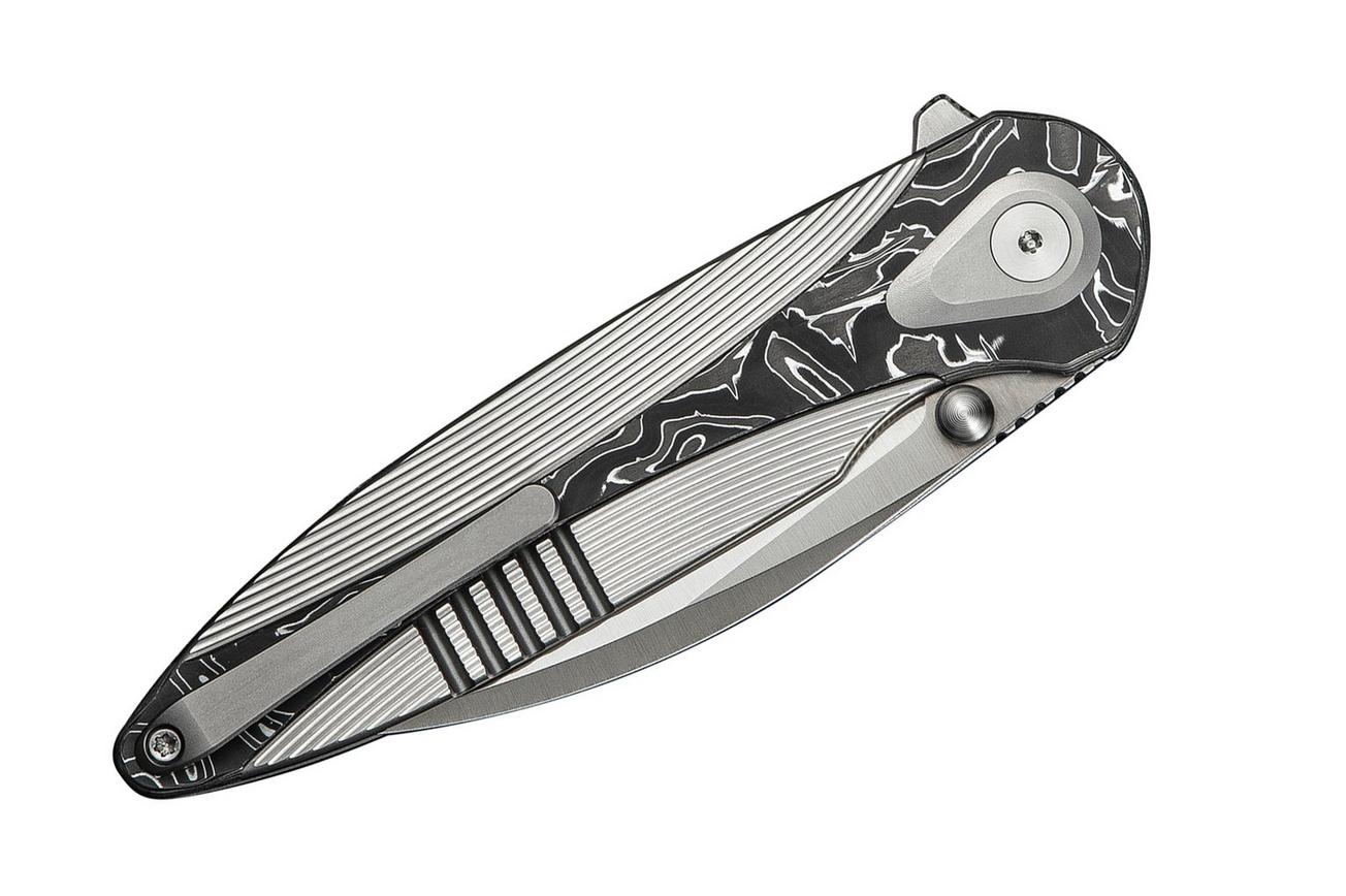 WE Knife Zenthra WE24021C-4 Satin M390 Satin/Gray Titanium Aluminum Foil Carbon Inlay, zakmes