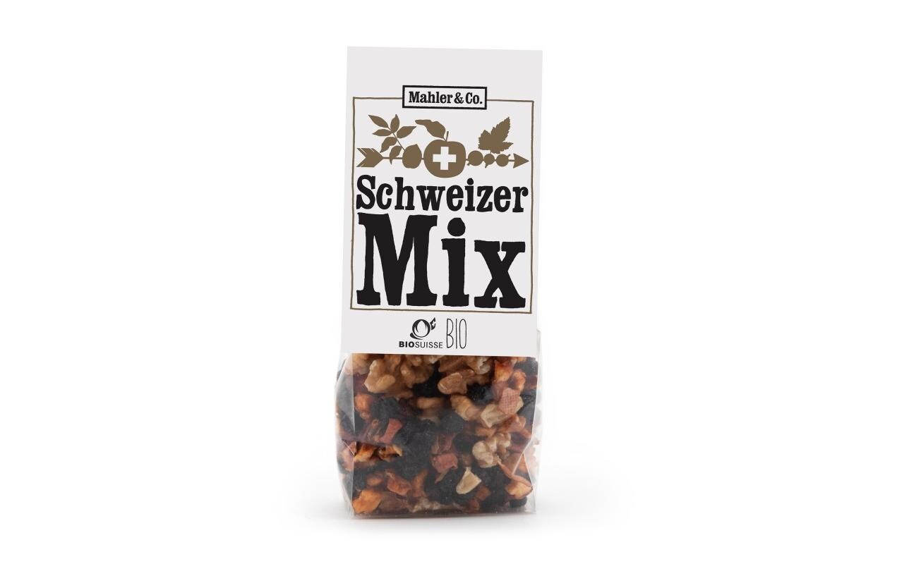 Schweizer Mix 100 gMix aus Cassis, Baumnusskerne und Apfel