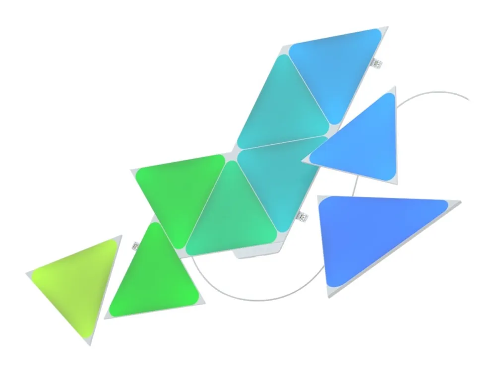 Nanoleaf Shapes Smarter Kit - Trådløst belysningssæt - LED x 15 - 1.7 W - klasse G - 16 millioner farver - 1200-6500 K - triangel