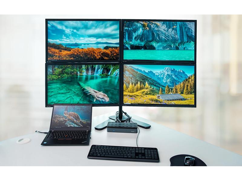 Targus Dockingstation Universal USB-C QV4K Power Delivery 1 Universelle USB-C Quad-4K-Video-Dockingstation mit 100 W Stromversorgung