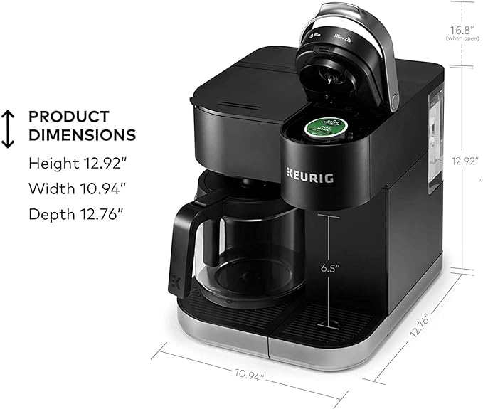 Keurig K-Duo Single Serve K-Cup Pod & Carafe Coffee Maker, Black,1470 watts
