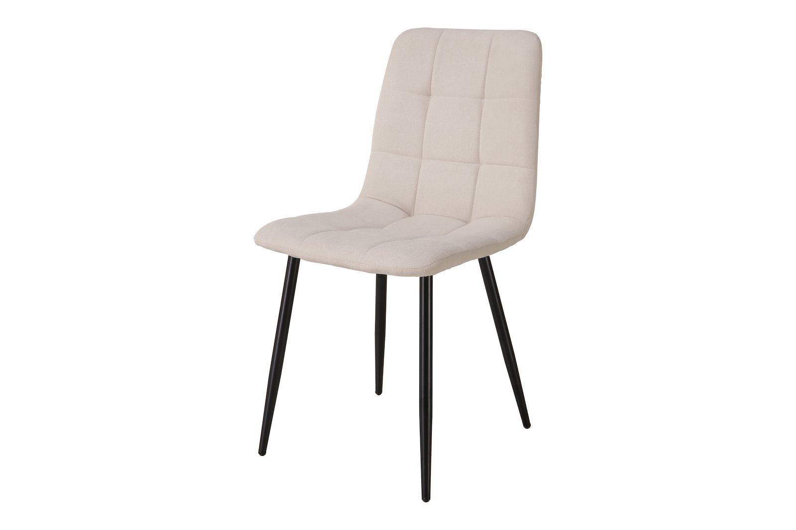 Asti spisestol Sortlakkert stål ben med St.Lino beige