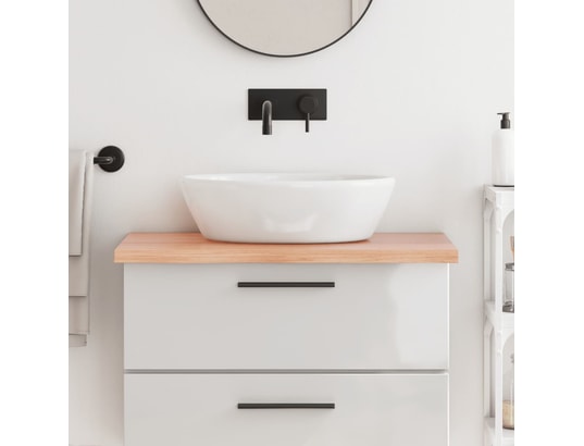 VIDAXL - Arrière de comptoir Comptoir de salle de bain marron clair 80x50x4 cm bois trait...