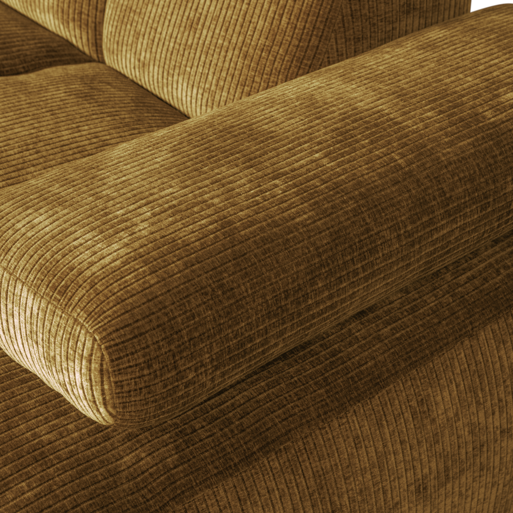 Chaise Longue Mojo Mojo Chaise Longue Rechts - Geweven Ribstof - Honinggeel