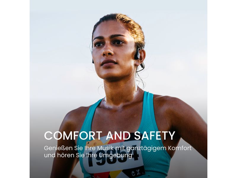 Shokz Bone Conduction Kopfhörer OpenRun Mini Schwarz Kompakte Knochenschall-Sport-Kopfhörer