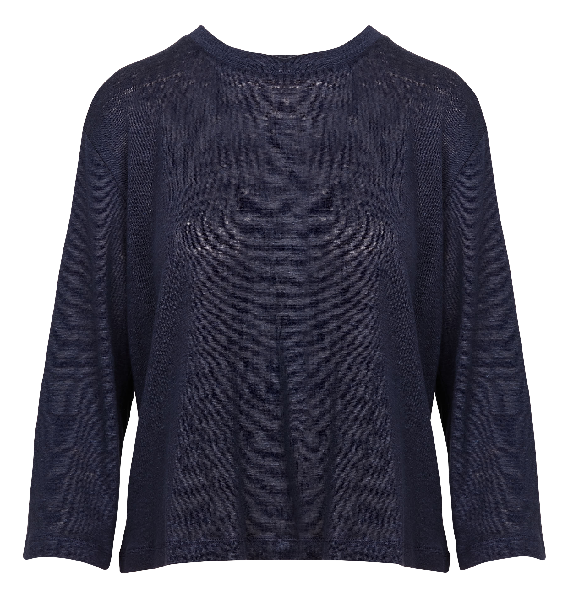 Tee-shirt ample col rond en lin | Bleu