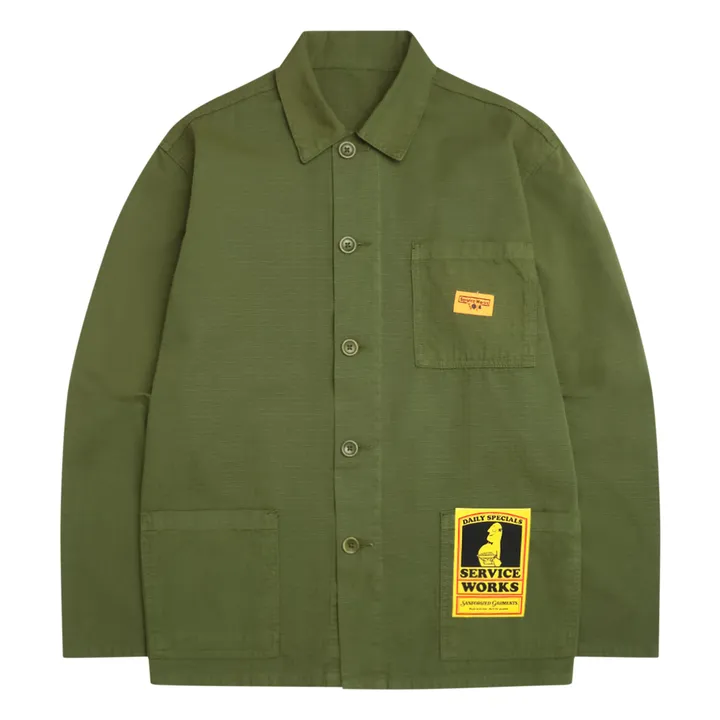 Service Works Veste Ripstop Coverall Coton Bio | Vert kaki