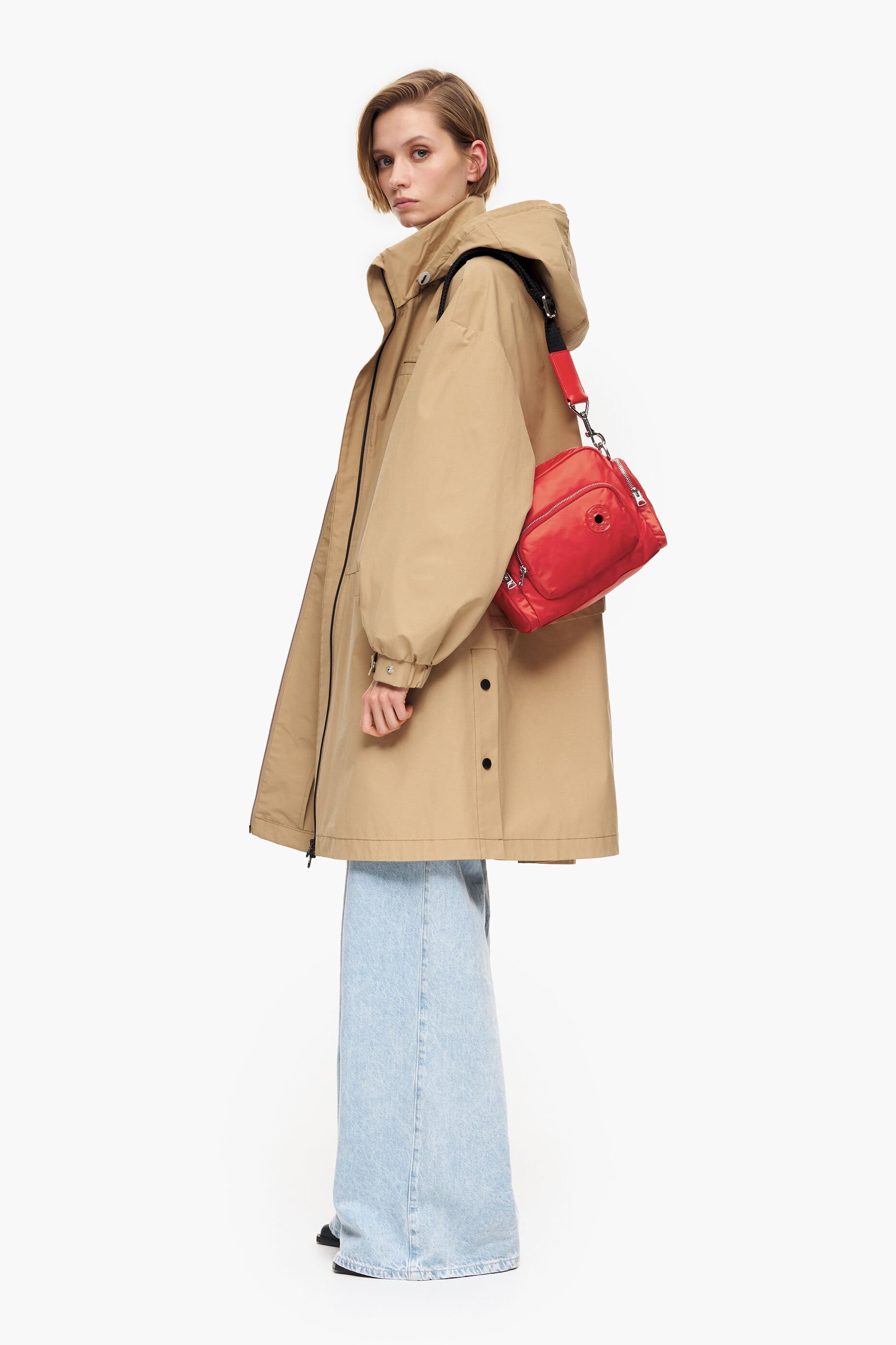 Bolsa de ombro M em nylon vermelho
