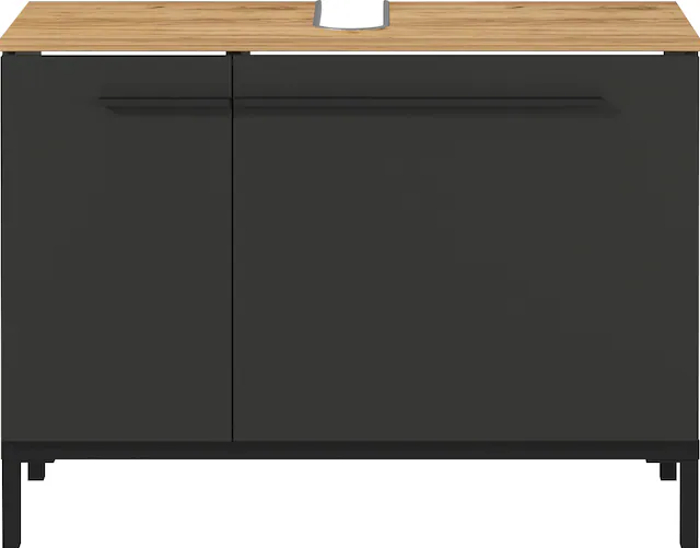 GERMANIA Waschbeckenunterschrank »Yonkers« Hochwertige ABS-Kanten, Griffe & hohe Füsse aus Metall, Breite 80 cm