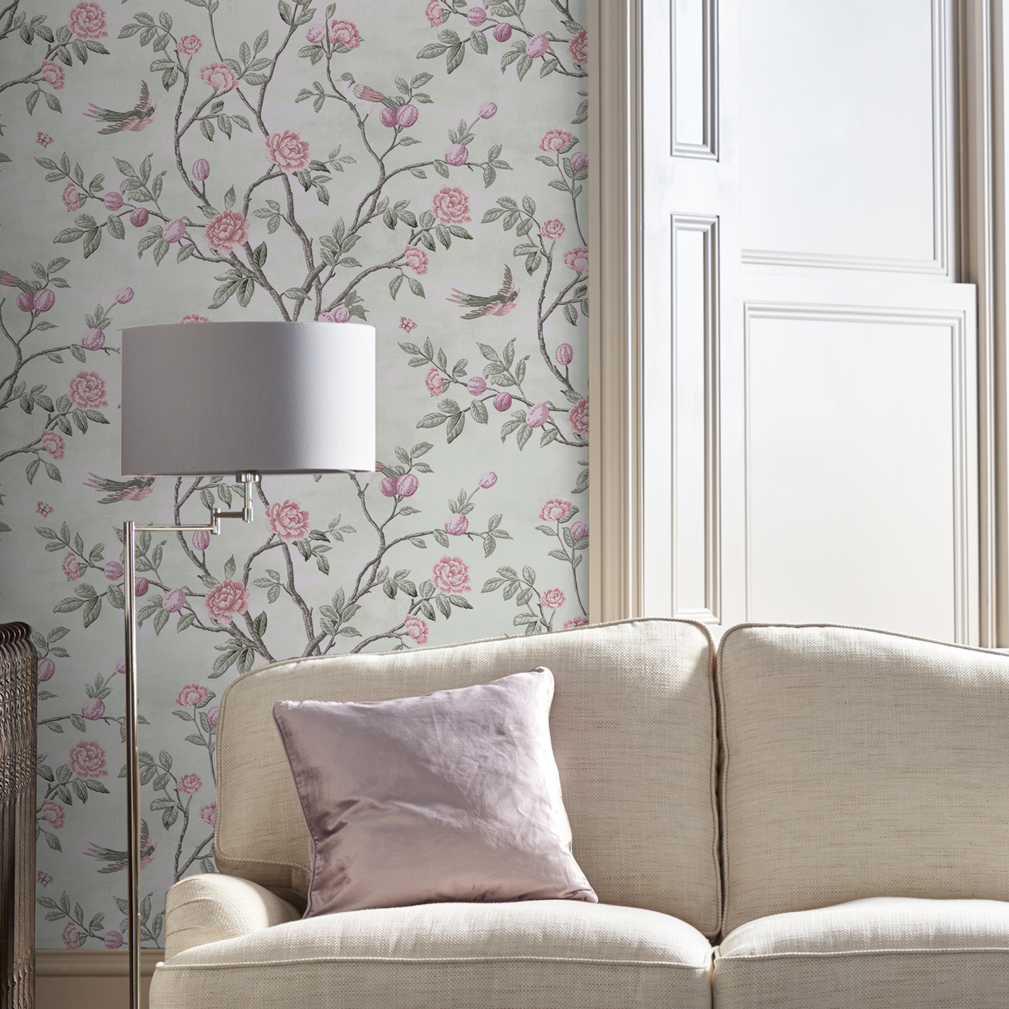 Vliesbehang eglantine eau de nil