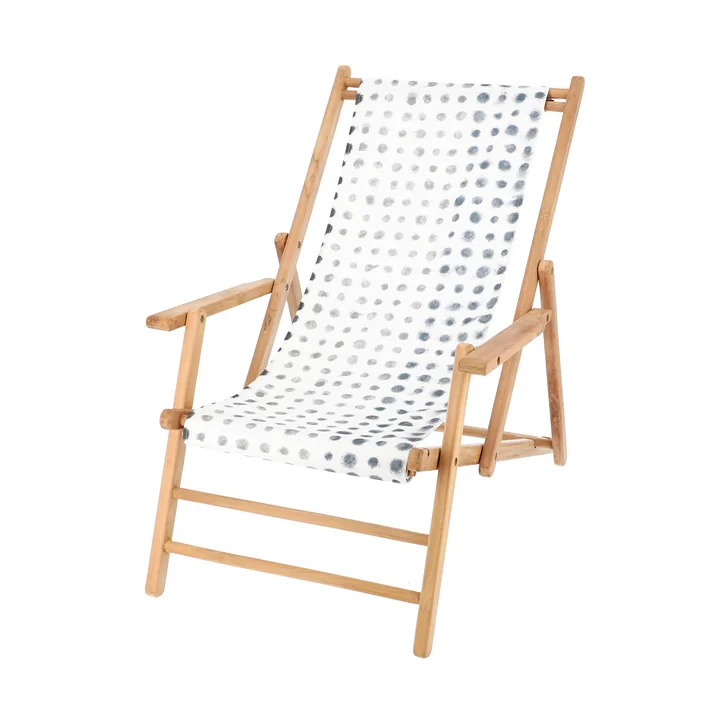 Jan Kurtz - Maxx Deckchair Teakholz, Bezug Designers Guild Amlapura Graphit