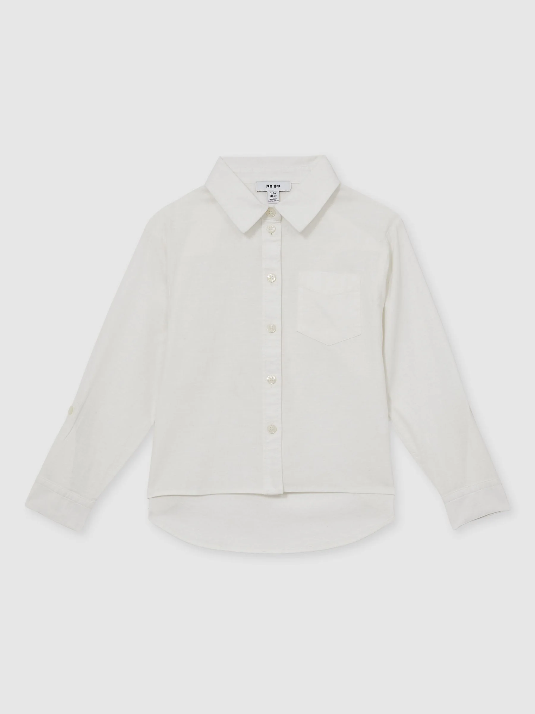 Ivoor - Reiss Leora Linen Roll-Cuff Shirt